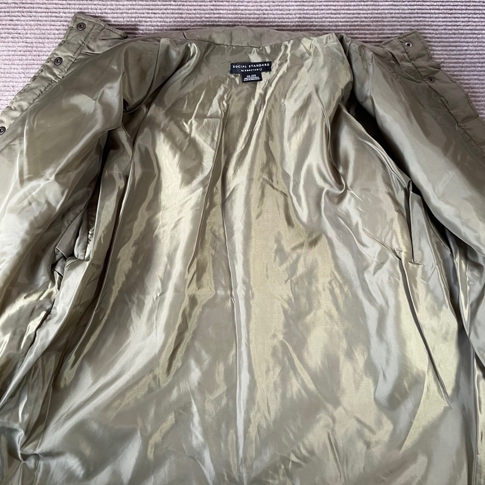 Social Standard by Sanctuary Olive Green Quilted Snap Front Jacket XXL XJ9190E1S - Picture 3 of 10